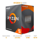 AMD Ryzen 5 4500 Hexa-core (6 Core) 3.60 GHz Processor