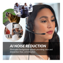 Auriculares USB con tecnología de reducción de reído por IA y cancelación de ruido (ENC), ultralivianos (72gr), controlador en línea con indicador LED