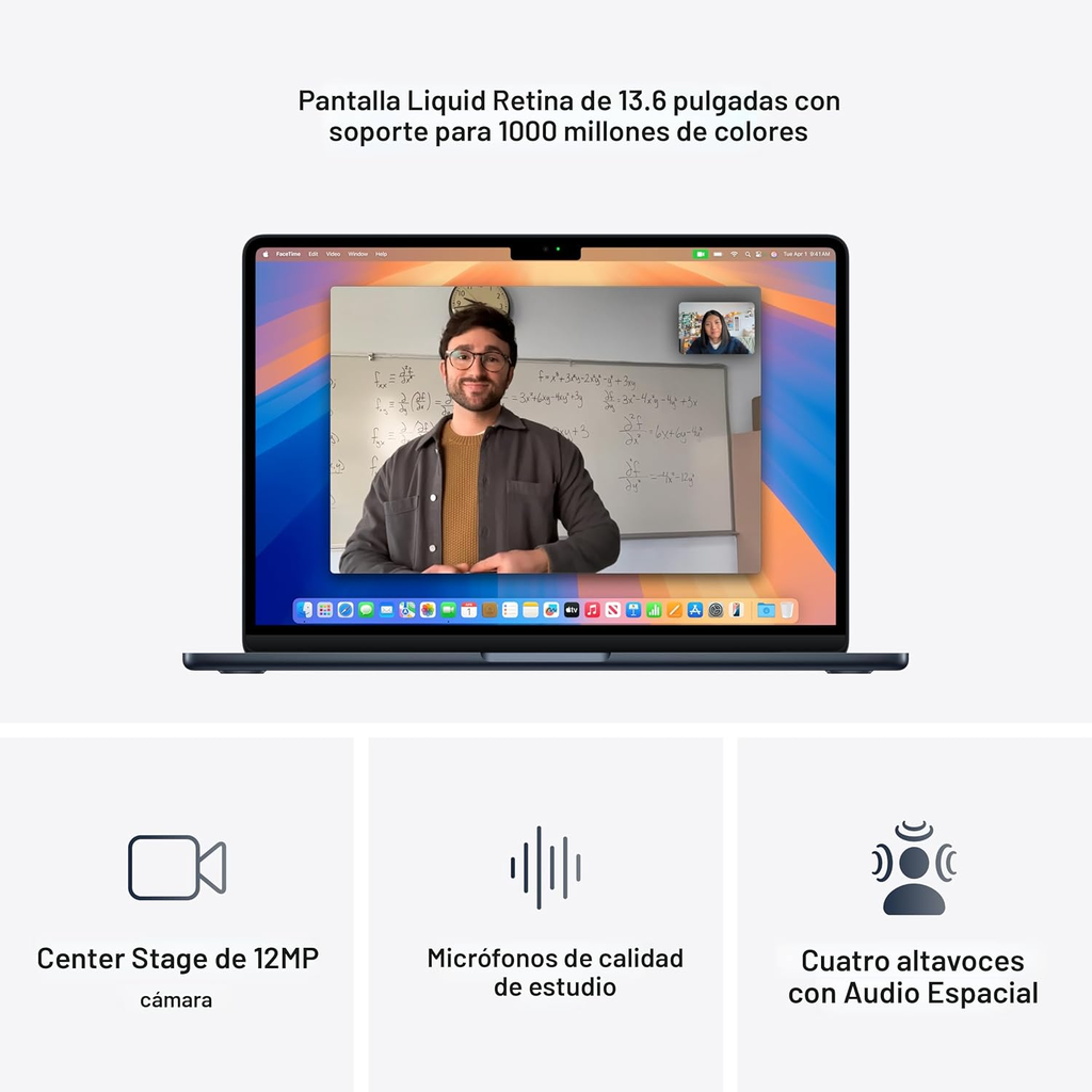 Apple MacBook Air 2025 | Chip M4 (10-core CPU) | 16GB RAM | 256GB SSD | Pantalla 13.6″ Liquid Retina | Color Midnight (Medianoche) | Nueva y Sellada