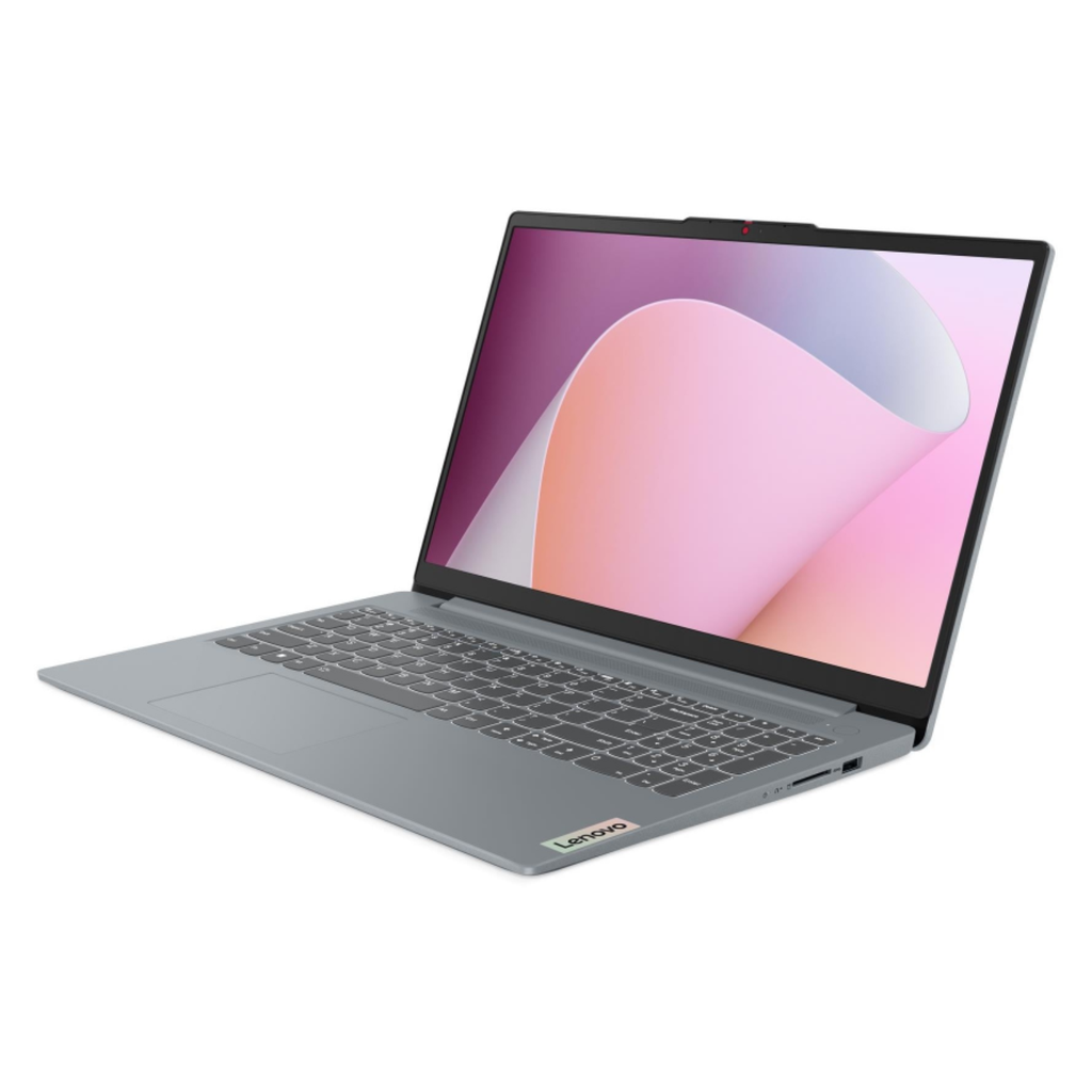 Laptop Lenovo Slim 3 15" FHD IPS - AMD Ryzen 5 7520U, 512GB SSD / 8GB RAM, Teclado Retroiluminado, Lector de Huella, Artic Grey