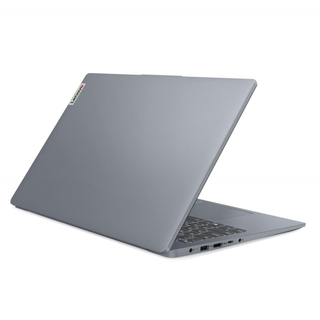 Laptop Lenovo Slim 3 15" FHD IPS - AMD Ryzen 5 7520U, 512GB SSD / 8GB RAM, Teclado Retroiluminado, Lector de Huella, Artic Grey
