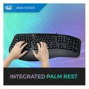 Adesso TruForm AKB-150SB Teclado Ergonómico USB con Lector Smart Card