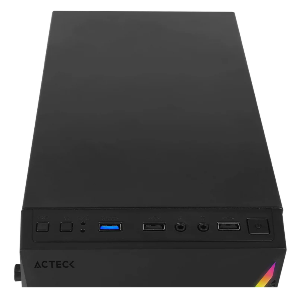 Acteck Kioto GC460 RGB Essential – Gabinete Gamer ATX con Iluminación RGB, Panel Acrílico, Ventilación Optimizada y Diseño Moderno (Nuevo)