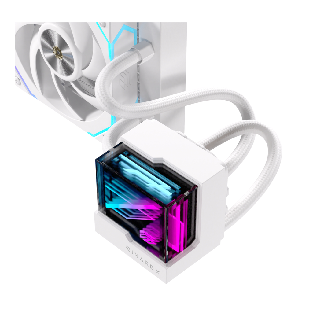 Enfriamiento Líquido EINAREX VERTEX 240mm White - EXWC-VX-1240R-W, Sistema AIO, ARGB, Radiador de 240mm, Edición Blanca de Alto Rendimiento
