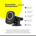 Energizer Ultimate 15W Wireless Car Charger – Cargador Inalámbrico para Auto, 3 Soportes Incluidos, Carga Rápida, Color Black