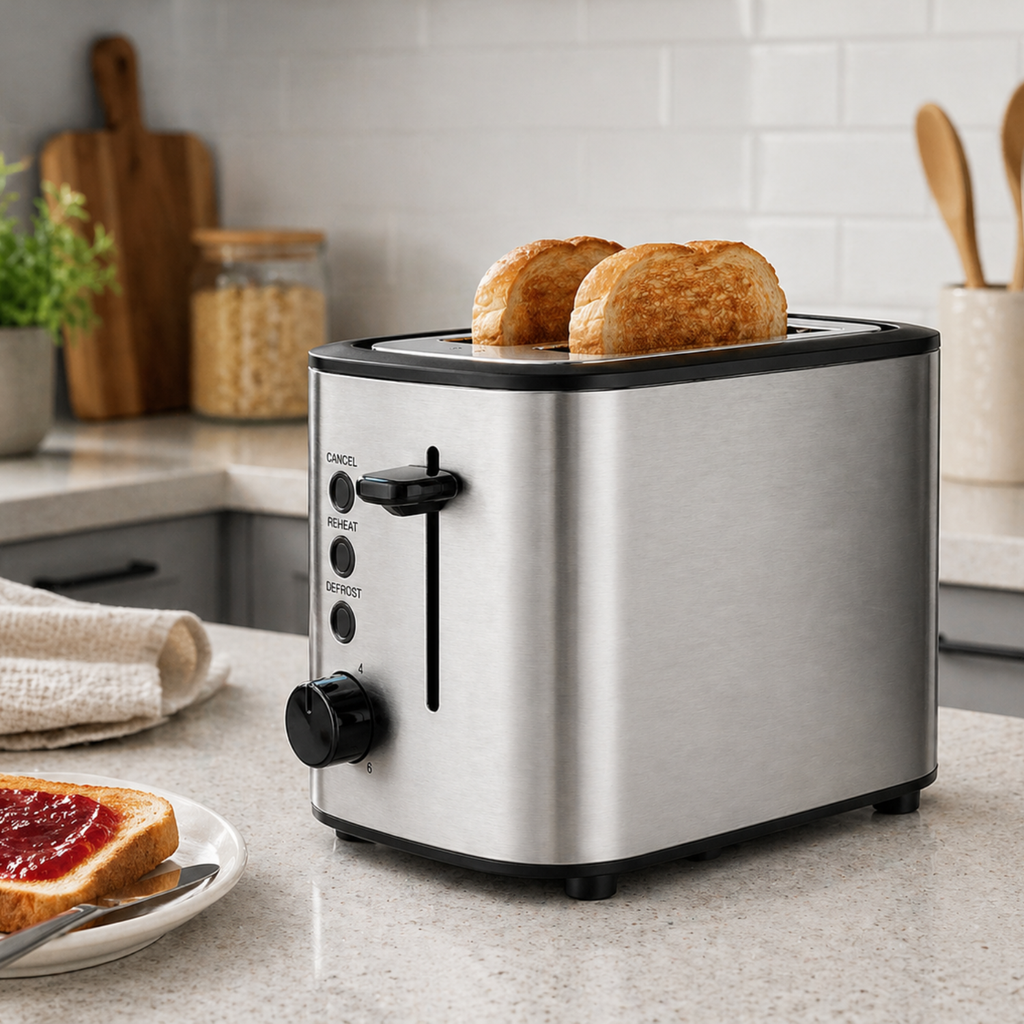 Zenith Wide 2 Slice Stainless Steel Toaster 