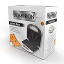 Sandwichera Dominion Blanca D5011W - Placas Antiadherentes, Sellado Rápido y Diseño Compacto para Cocina Hogareña o de Oficina