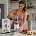 Licuadora Personal Dominion BlendMax Blanca - Vaso Portátil 2Go, Motor Potente para Batidos y Smoothies Profesionales