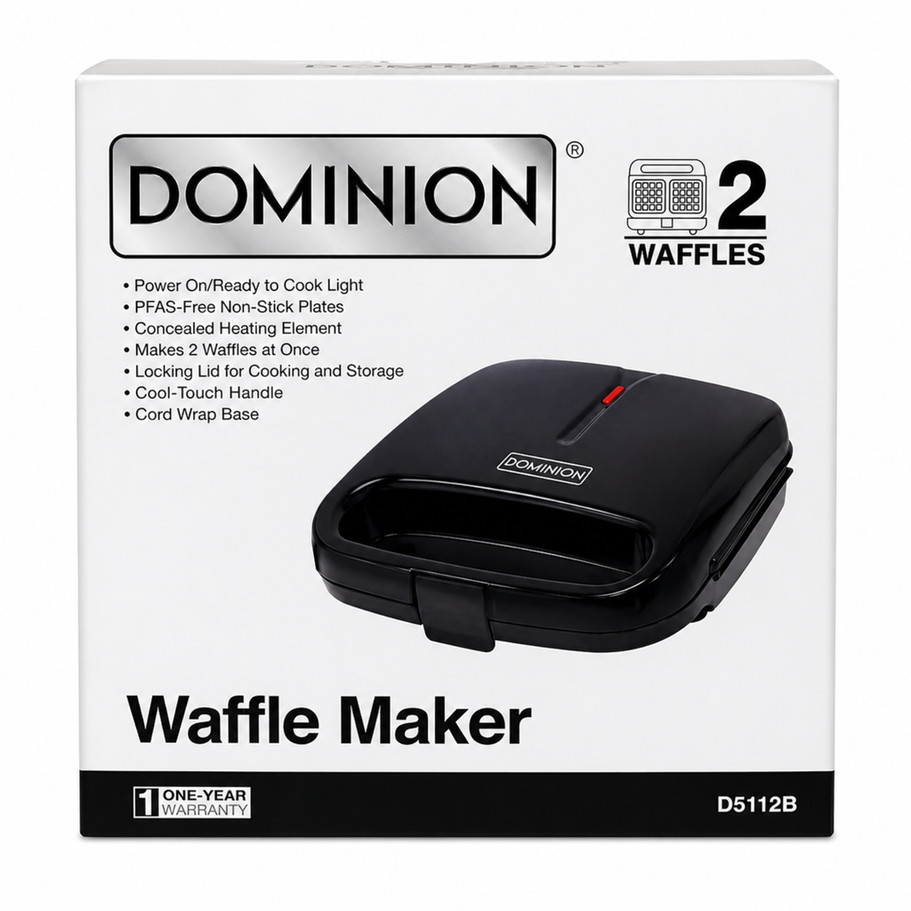 DOMINION Waffle Maker, Black 