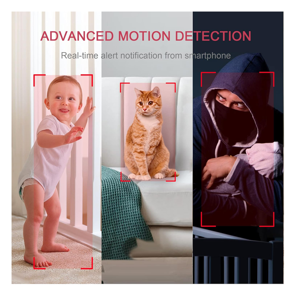 LaView Security Cameras 4pcs, Home Security Camera Indoor 1080P, Wi-Fi Cameras Wired for Pet, Motion Detection, Two-Way Audio, Night Vision, Phone App, Works with Alexa, iOS & Android & Web Access