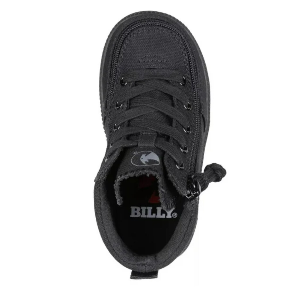 BILLY Footwear Toddler Harmon Sneakers - Black 9T: Zipper & Lace Up, Cushioned Insole, Non Marking Sole