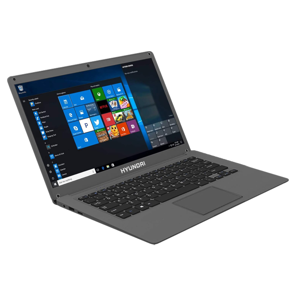 Hyundai HyBook 14.1" HD - Intel Celeron, 4GB RAM, 64GB SSD, Slot 2.5" SATA, RJ45, Win 10 Home - Space Grey
