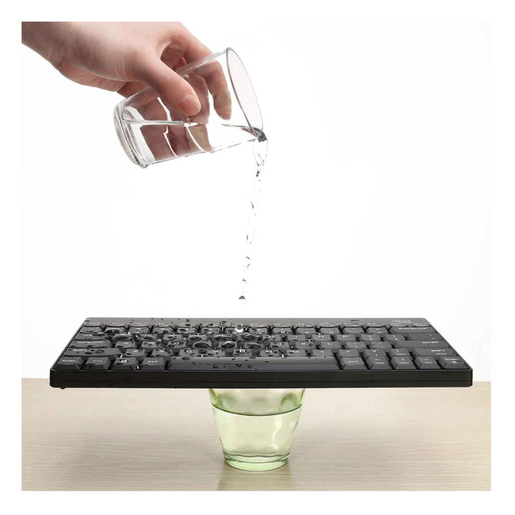 Adesso WKB-1100CB Mini Teclado y Mouse Inalámbricos Resistentes Derrames