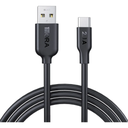 Cable USB-A a USB-C 1 Metro 2.1A Carga Rápida y Transferencia de Datos Color Negro
