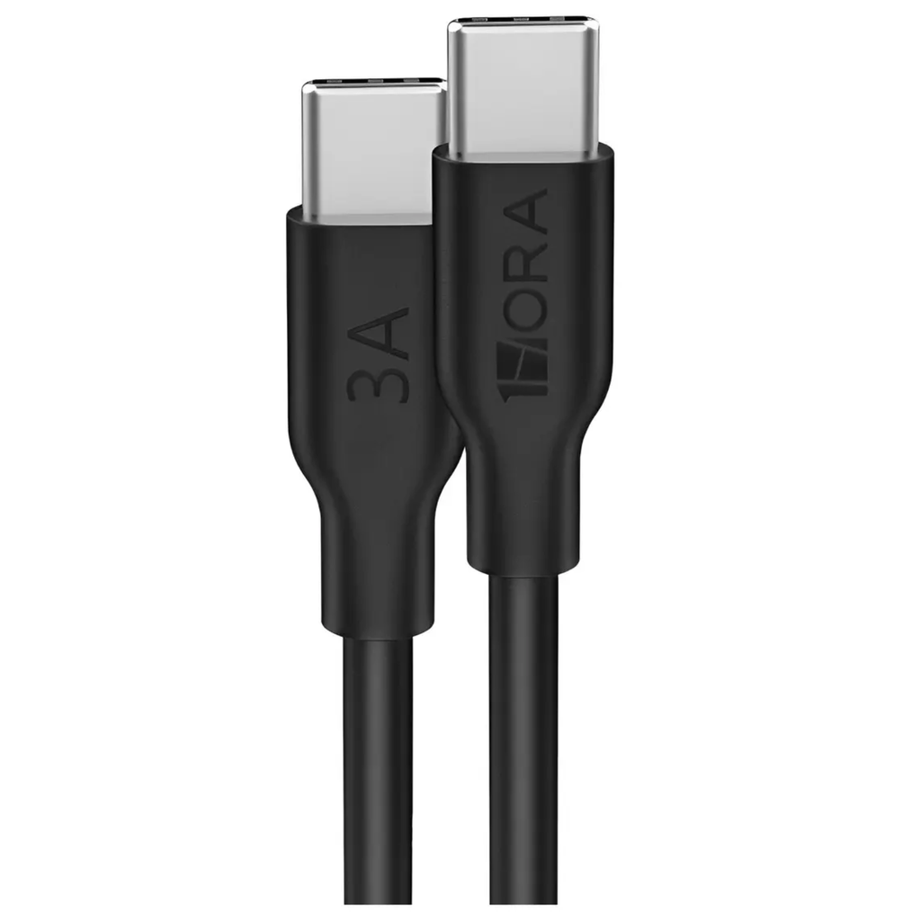 Cable USB-C a USB-C 1 Metro 3A Carga Rápida y Transferencia de Datos Color Negro