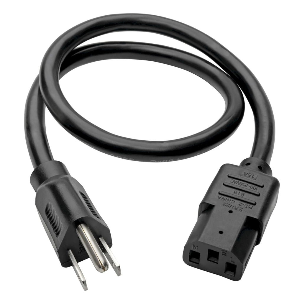 Cable de Alimentación Tripp Lite 91cm (3ft) Heavy Duty 15A 14AWG NEMA 5-15P a C13
