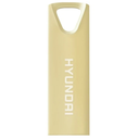 Memoria USB 16GB Hyundai Bravo Deluxe | Color Dorado (Gold) | Cuerpo Metálico | USB 2.0 High Speed | Nueva Sellada | Para Llaveros, Oficina y Regalos Ejecutivos
