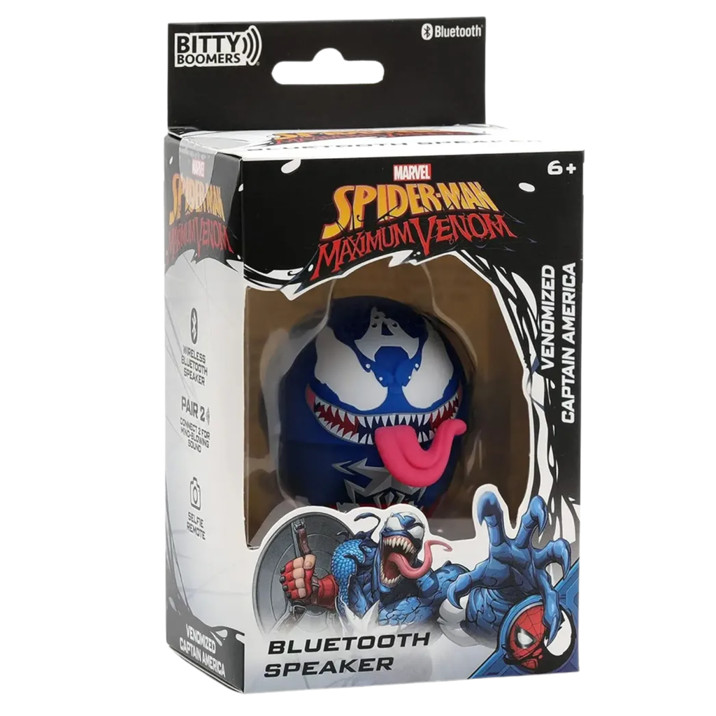Bitty Boomers Venomized Captain America Bocina Bluetooth Mini Marvel Coleccionable