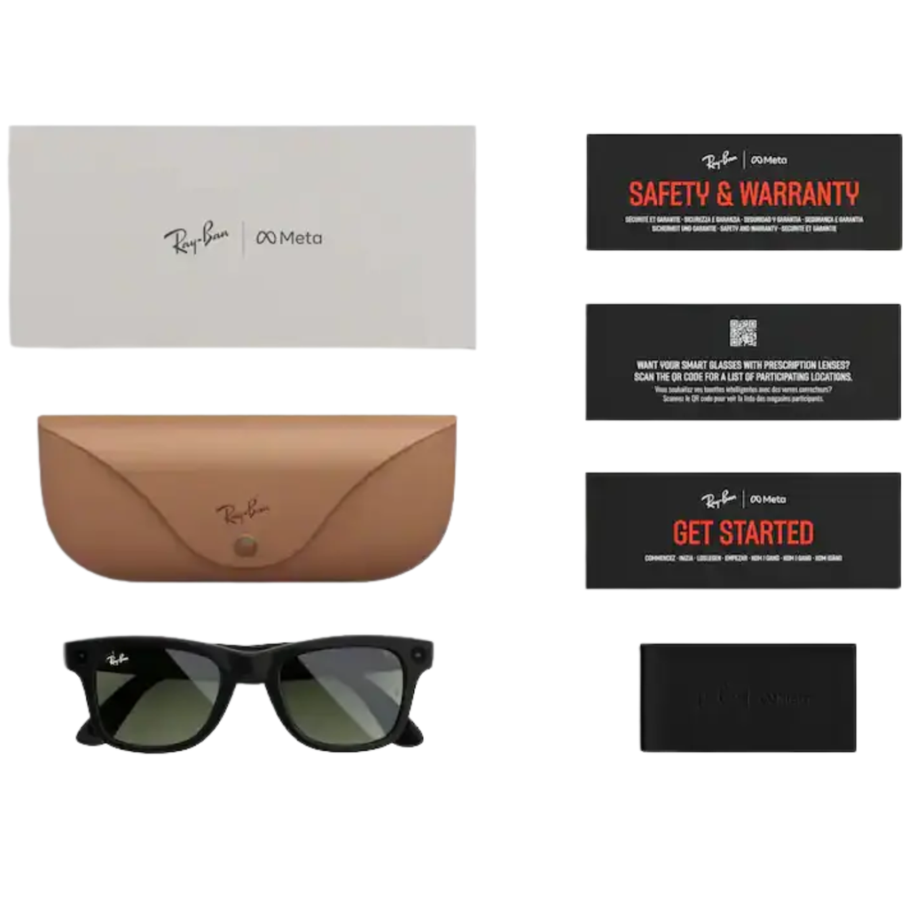 Ray-Ban Meta Wayfarer Gen 1 Smart Glasses con IA Cámara Audio y Mensajería Negro Brillante
