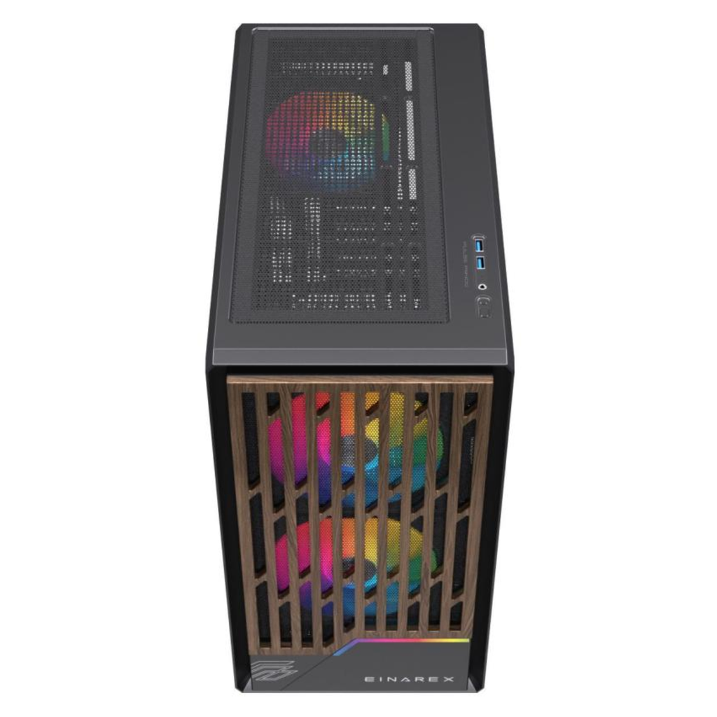 Gabinete Gamer EINAREX PM400 RGB Black Micro ATX Cristal Templado