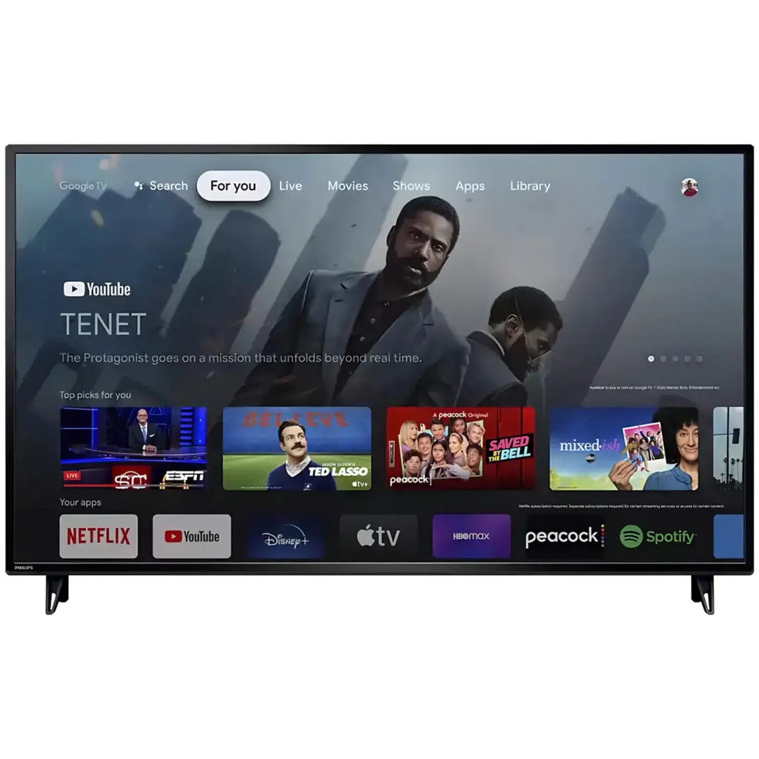 Smart TV Philips 55" 4K UHD Google TV HDR10 Bluetooth Asistente de Google 