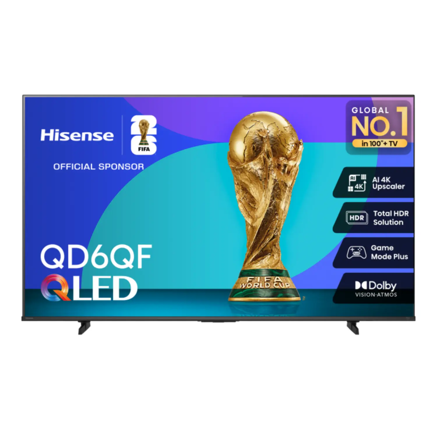 Smart TV Hisense 43" 4K UHD Hi-QLED 43QD6QF - Serie QD6 2025, Fire TV Integrado, Dolby Vision HDR, Quantum Dot Color y Control por Voz con Alexa