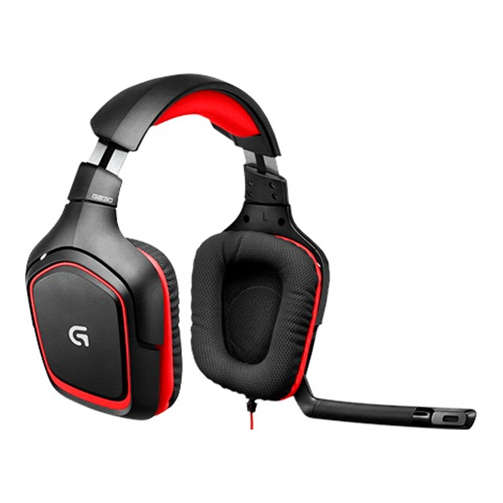 Logitech Audífonos Gamer con Micrófono G230, Alámbrico, 2.3 Metros, Negro/Rojo