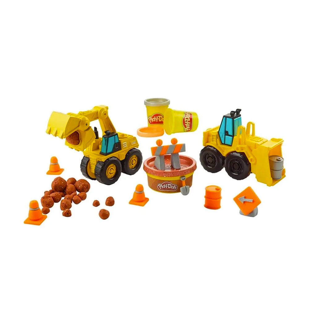 Set Play-Doh Wheels Excavadora y Cargadora de Construcción con Masa de Construcción