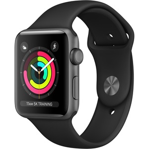 Apple Watch Series 3 GPS, 38mm Space Gray Aluminum Case with Black Sport Band