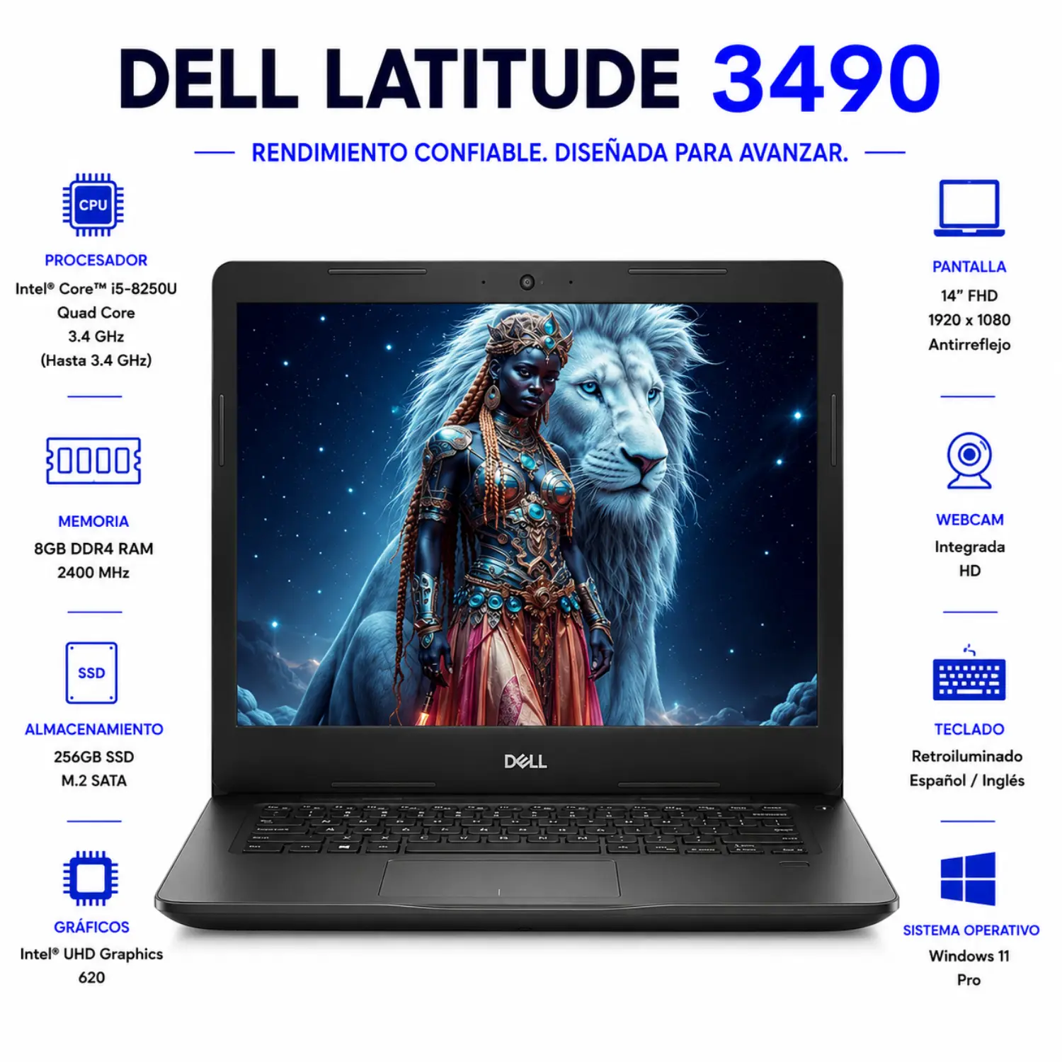 Dell Latitude 3490 14" FHD Intel Core i5 8GB RAM 256GB SSD Windows 11