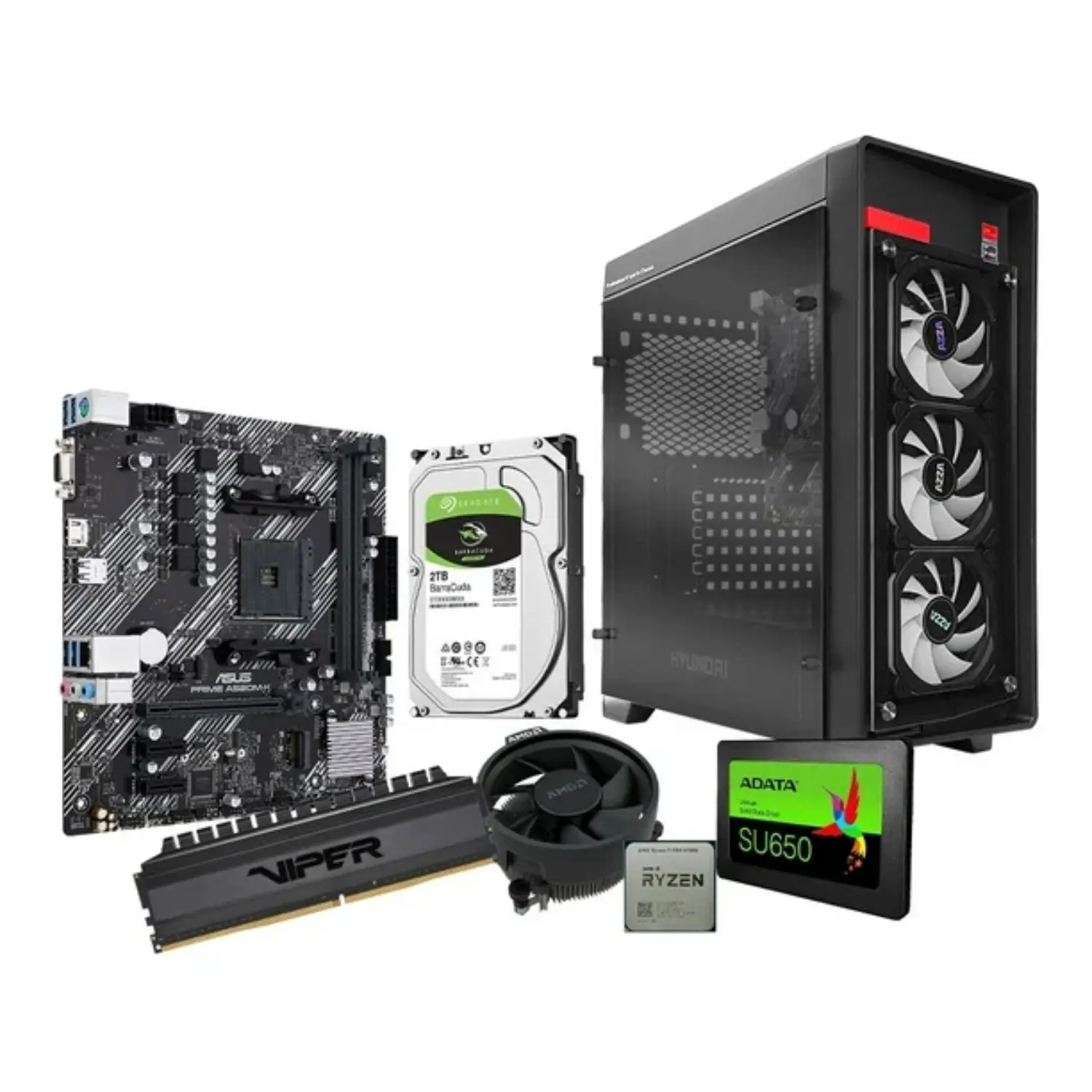 PC HY DUAL | AMD Ryzen 7 PRO 4750G | 16GB RAM | 120GB SSD + 2TB HDD | Gráficos Radeon | 