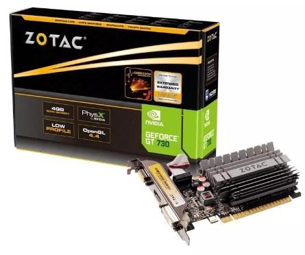 Open box Zotac NVIDIA GeForce GT 730 Graphic Card - 4 GB DDR3 SDRAM