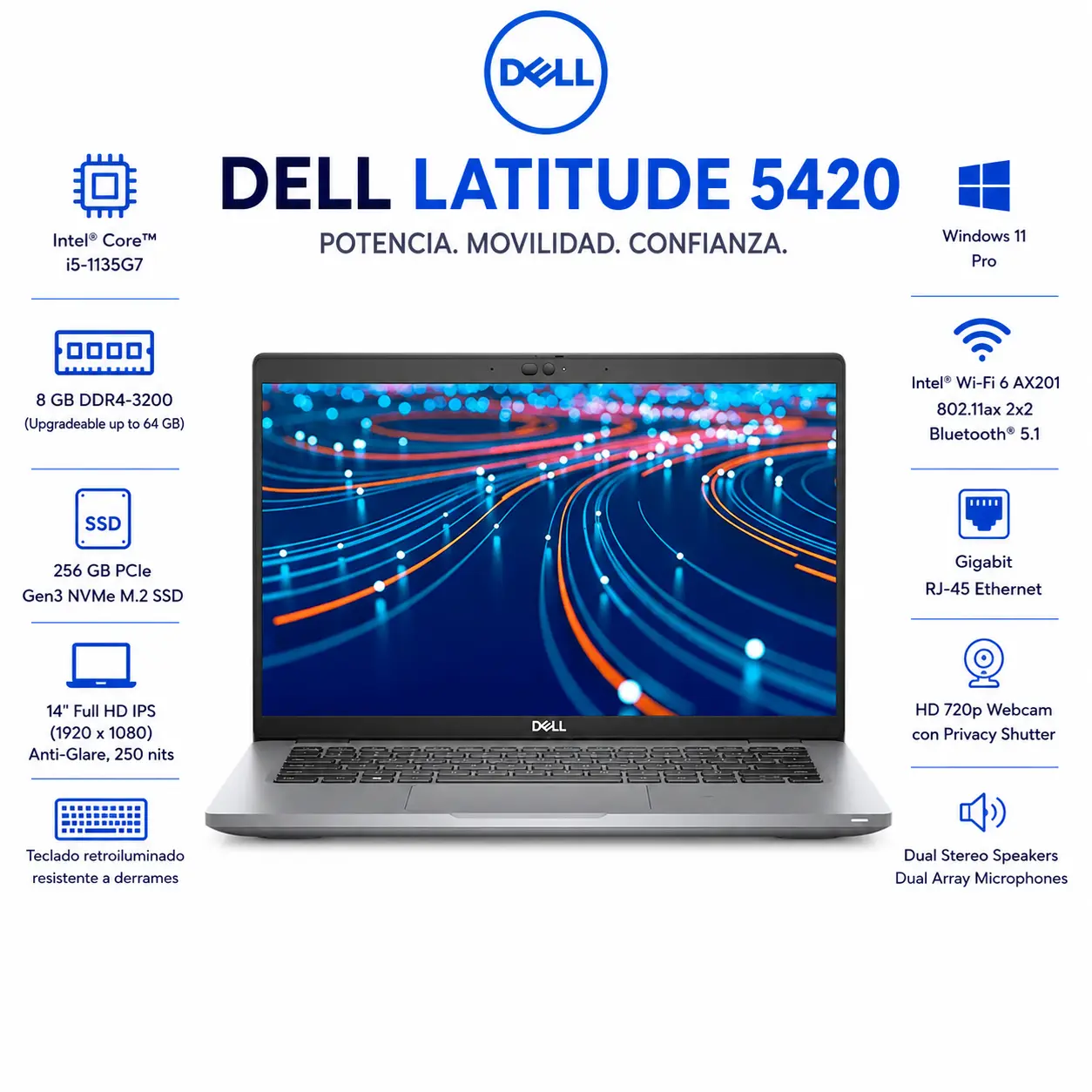 Dell Latitude 5420 14" FHD Intel Core i5 8GB RAM 256GB SSD Windows 11
