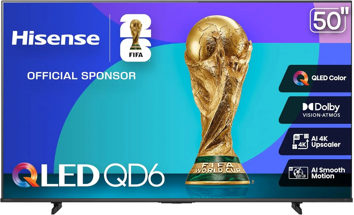 Hisense 50" QD6 Series Hi-QLED 4K UHD Smart Fire TV 2025 HDR Dolby Vision Alexa Integrada