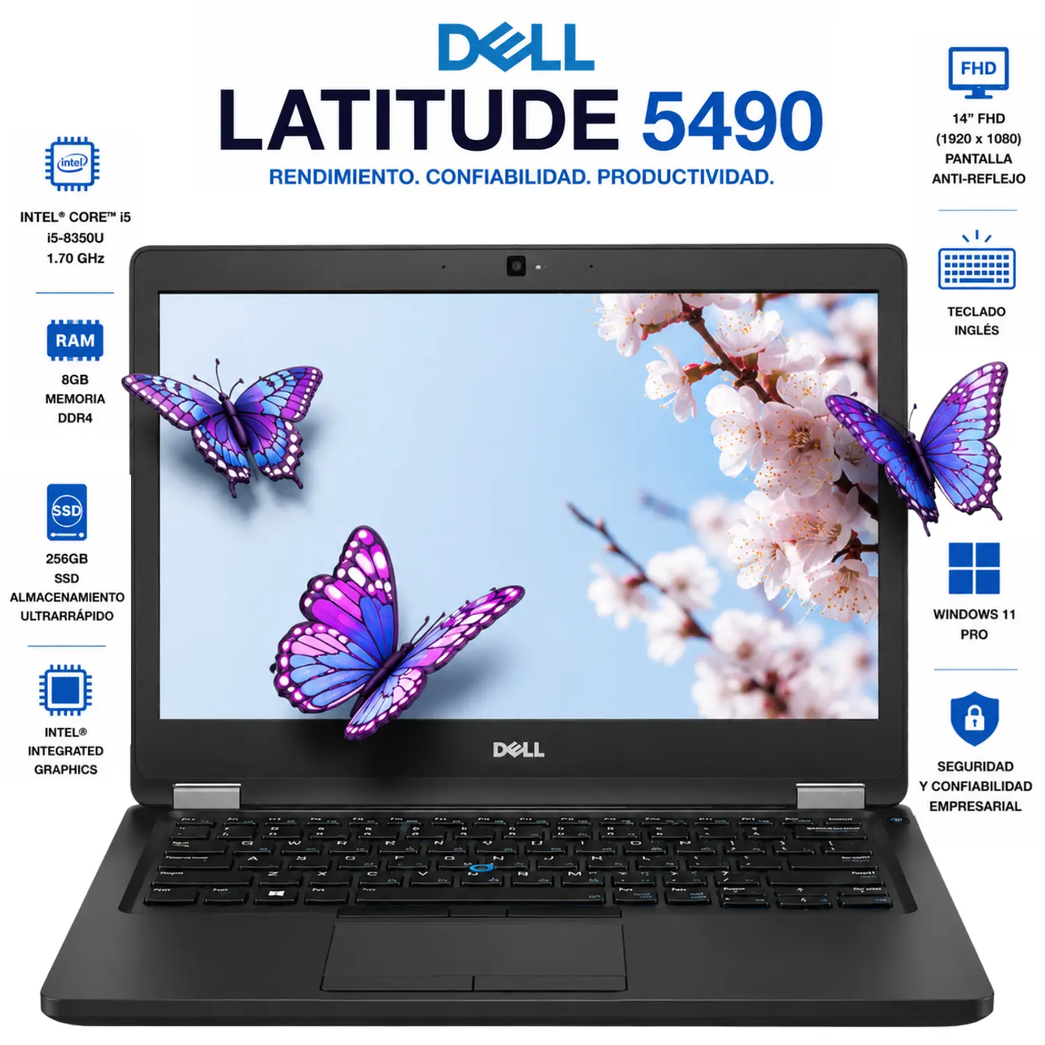 Dell Latitude 5490 14" FHD Intel Core i5 8GB RAM 256GB SSD Windows 11 (Reacondicionado) 