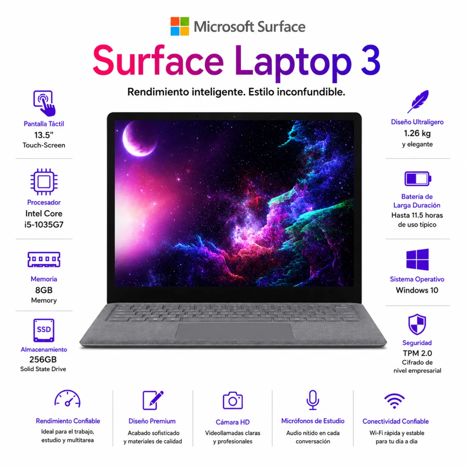 Microsoft Surface Laptop 3 13.5 Touch Intel Core i5 8GB RAM 256GB SSD 