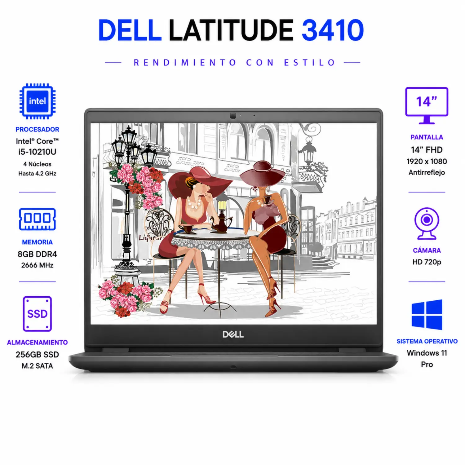 Dell Latitude 3410 14" FHD Intel Core i5 8GB RAM 256GB SSD Windows 11