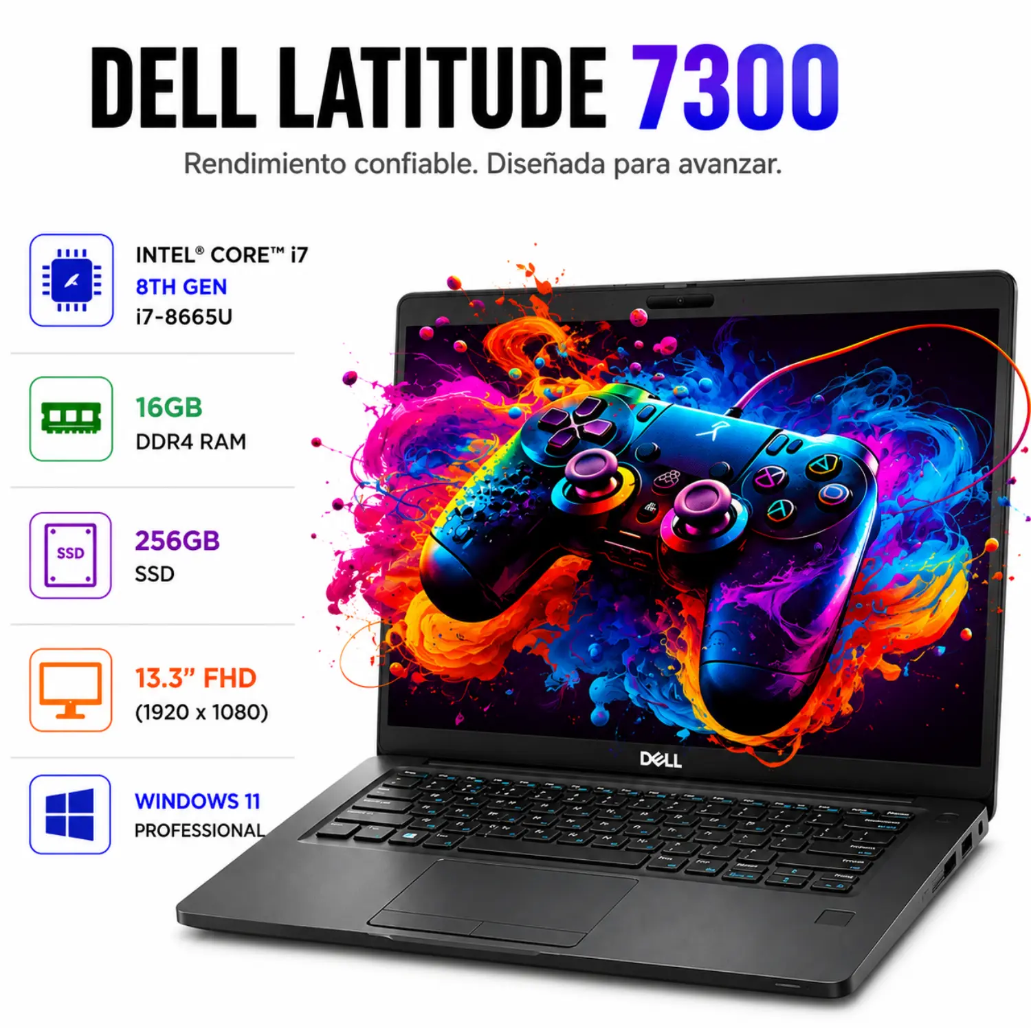 Dell Latitude 7300 13.3" FHD Intel Core i7 16GB RAM 512GB SSD Windows 11 (Reacondicionado) 