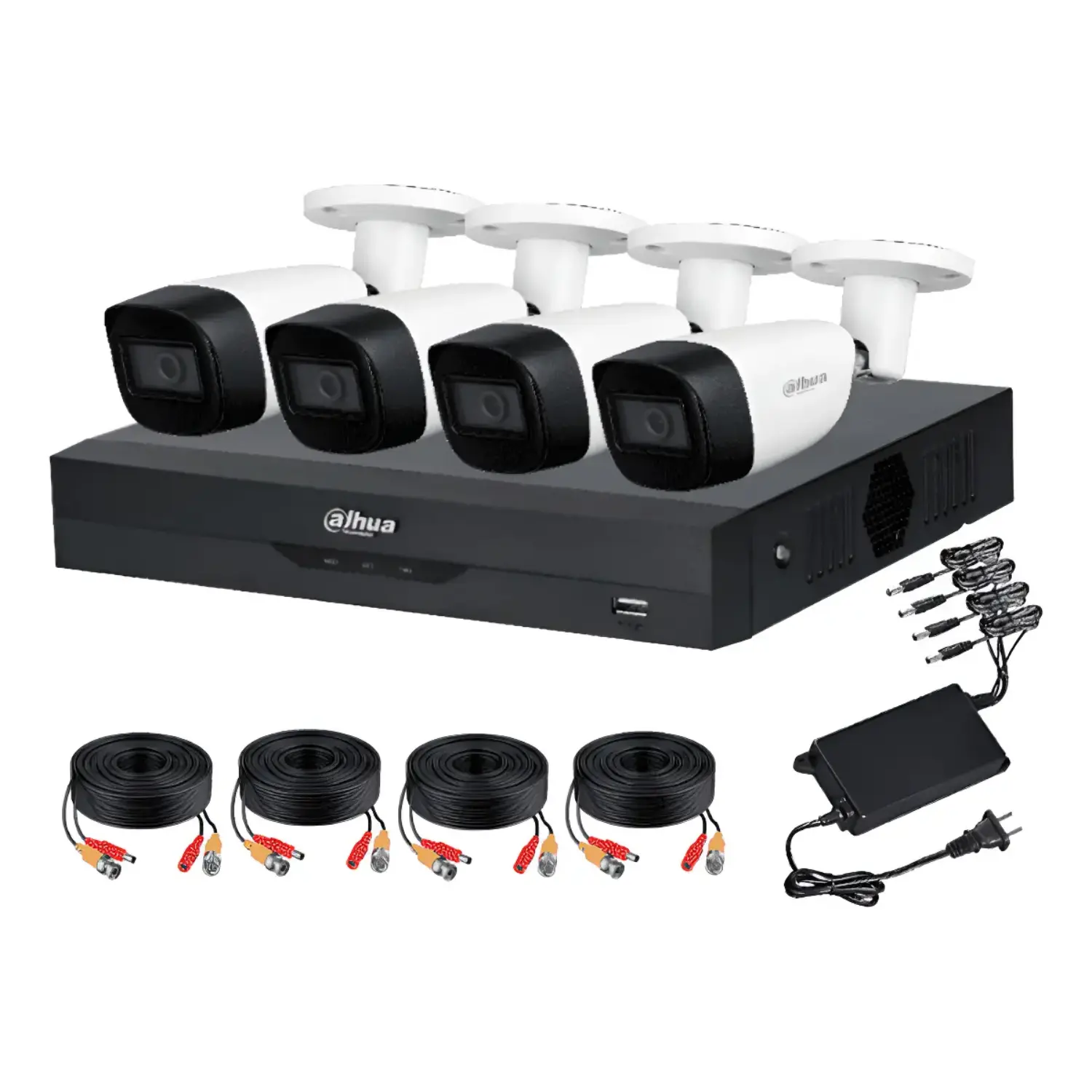 Kit de Vigilancia Dahua 5MP 4 Canales WizSense IA Reconocimiento Facial y SMD Plus