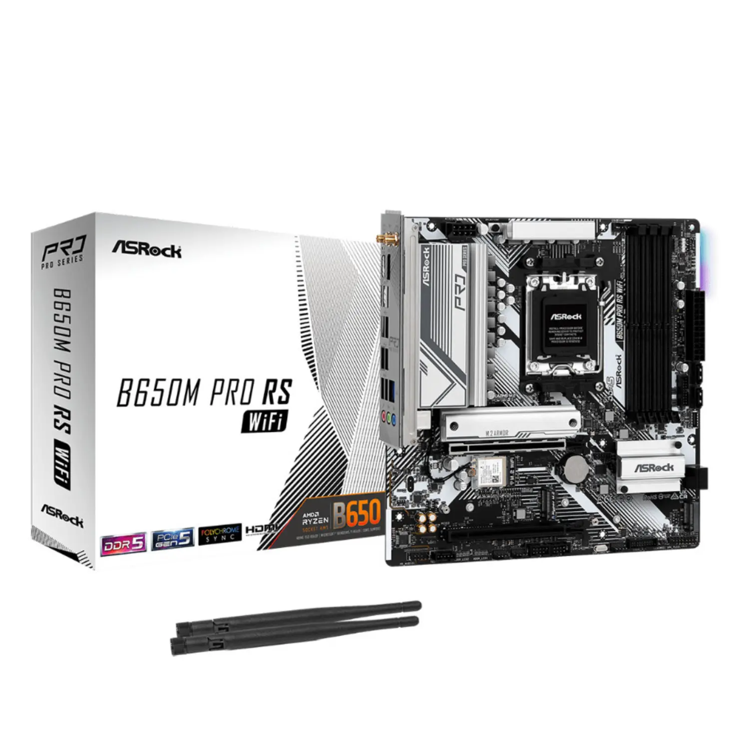 ASRock B650M Pro RS WiFi Tarjeta Madre AM5 DDR5 Micro ATX