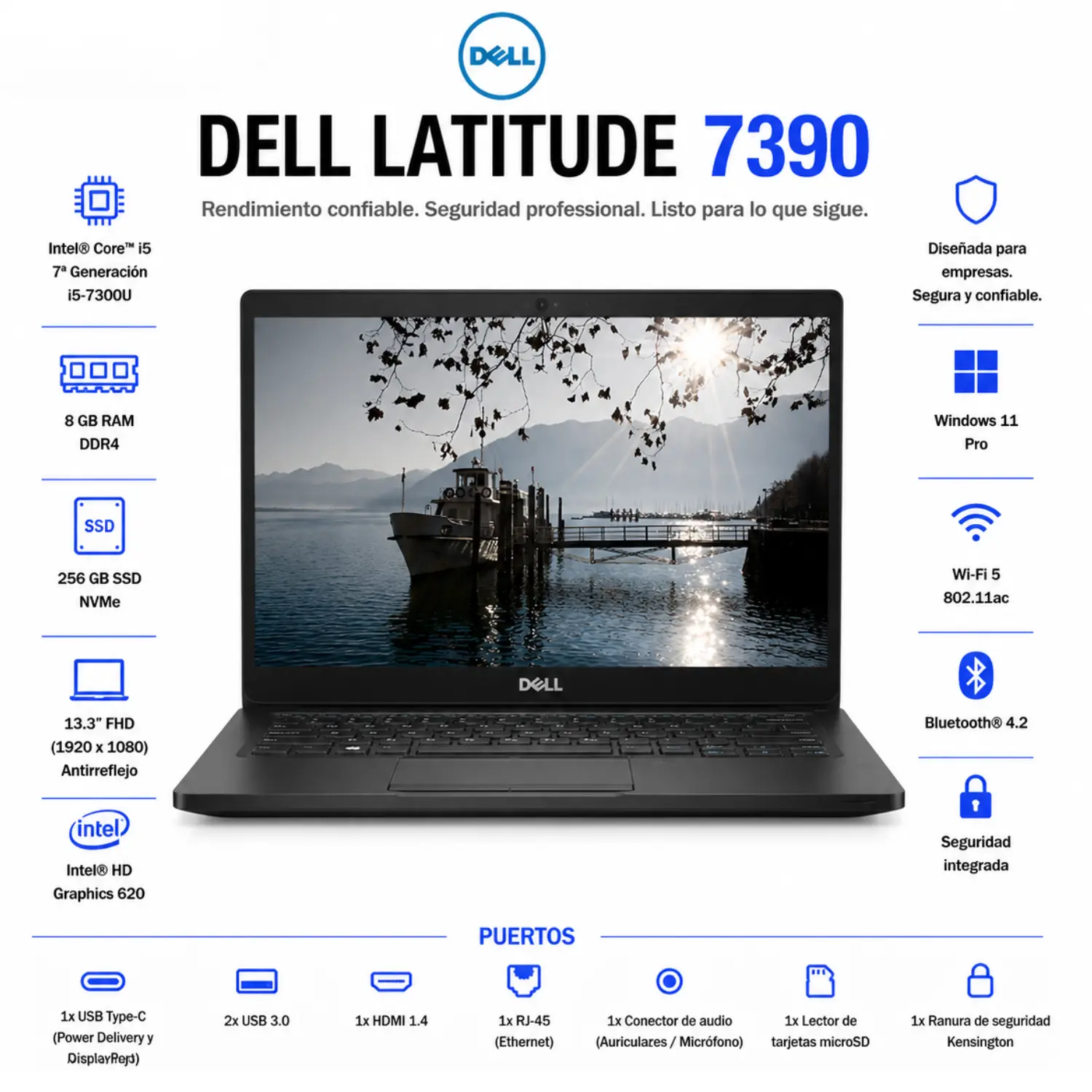 Dell Latitude 7390 13.3" FHD Intel Core i5 8GB RAM 256GB SSD Windows 11