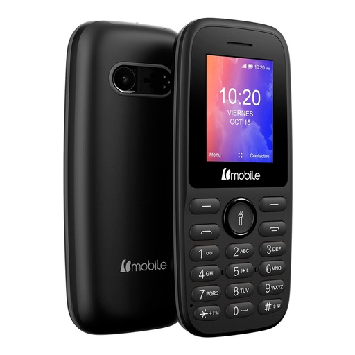 [K386BLACK/NEW] Bmobile Teléfono Celular K386 Liberado SMS y Llamadas Dual SIM 2G Desbloqueado con Radio 32 MB Barra y lamparitra (Negro)