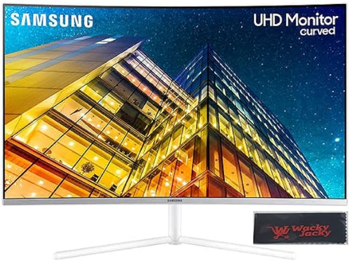 [LU32R591CWNXZA/OB] Open box SAMSUNG UR59 Series 32-Inch ViewFinity 4K UHD (3840x2160) Curved Monitor, HDMI, DisplayPort, 3-Sided Border-Less, Eye Saver Mode (LU32R591CWNXZA), White