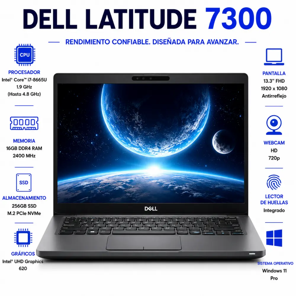 [DE7300-I7-16-256/RFB] Dell Latitude 7300 13.3" FHD Intel Core i7 16GB RAM 256GB SSD Windows 11