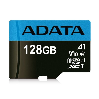 [AUSDX128GUICL10A1-RA1/NEW] ADATA 128GB Premier microSDXC UHS-I / Class 10 V10 A1 Memory Card with SD Adapter, Speed Up to 85MB/s (AUSDX128GUICL10A1-RA1)