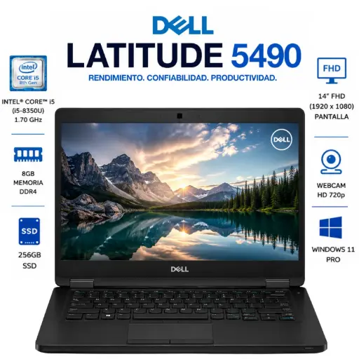 [DE5490-I5-8-256-ES/RFB] Notebook Dell Latitude 5490 14" FHD i5-8350U 8GB RAM 256GB SSD Win11 Pro
