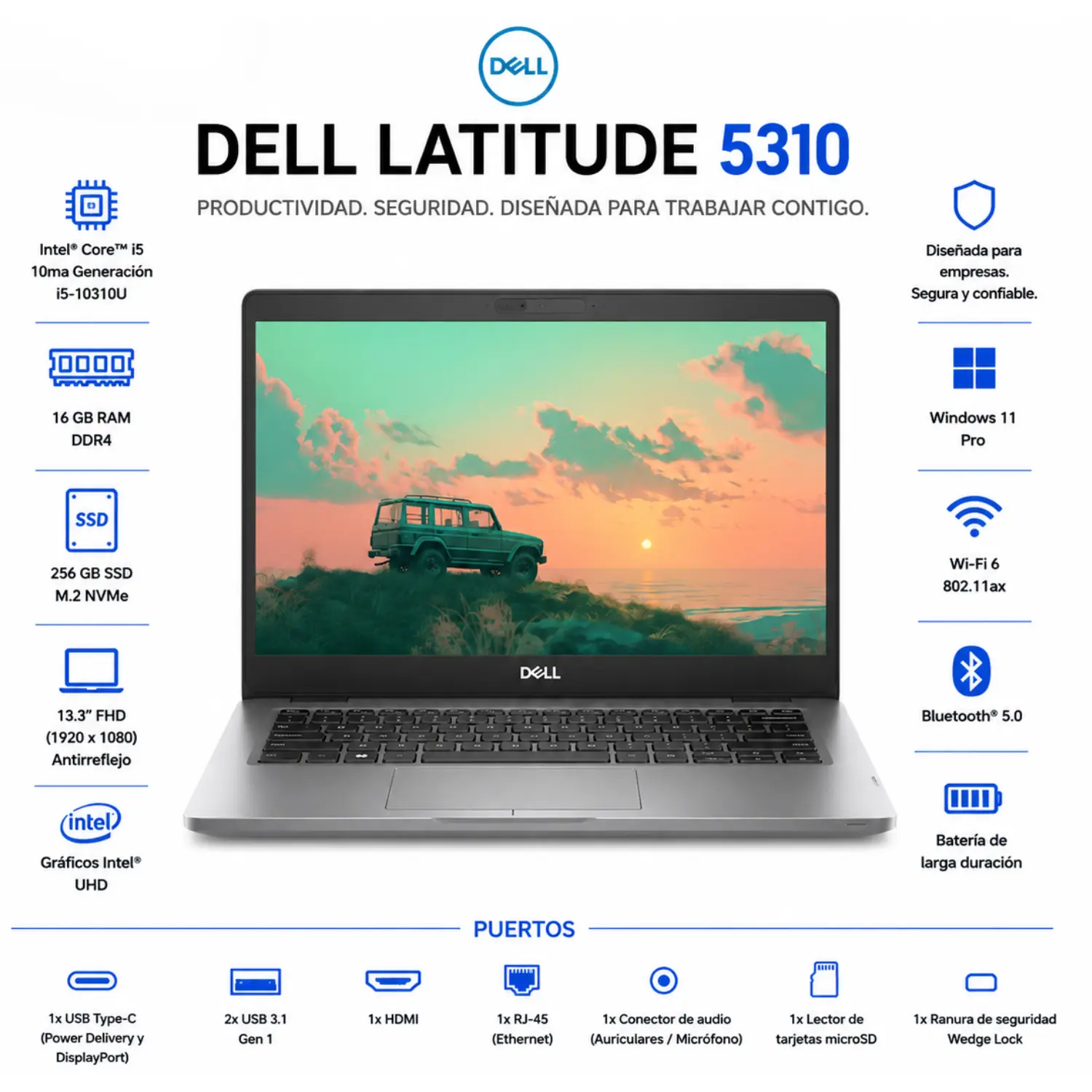 [DE5310-I5-16-256/RFB] Dell Latitude 5310 13.3" FHD Intel Core i5 16GB RAM 256GB SSD Windows 11