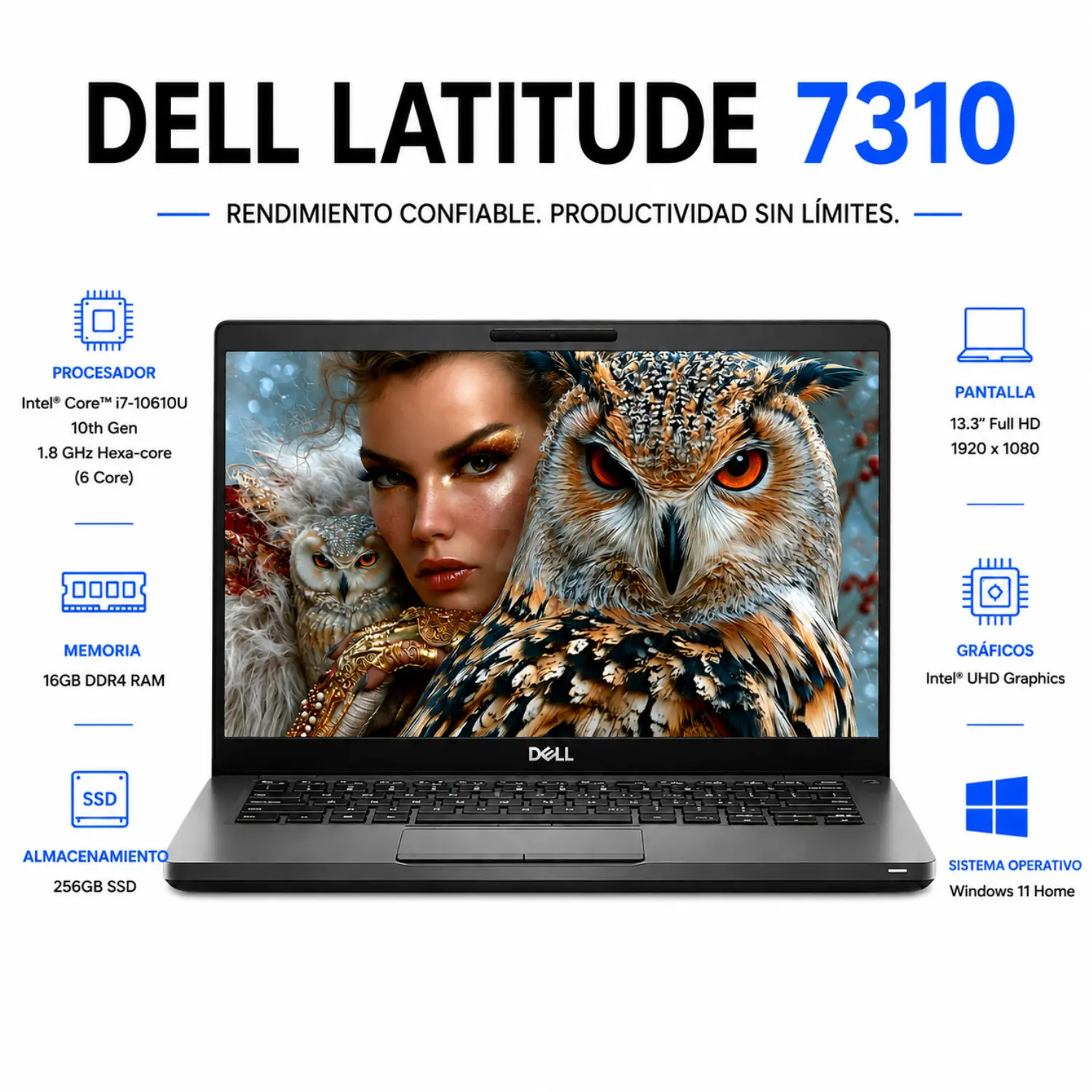 [DE7310-I7-16-256-ES/RFB] Dell Latitude 7310 13.3" FHD Intel Core i7 16GB RAM 256GB SSD Windows 11 (Reacondicionado) 