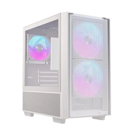 [EXCS-PM-150R-W/NEW] Gabinete EINAREX Pulse PM150 RGB White – MATX – Cristal Templado – 3 Fans - USB C