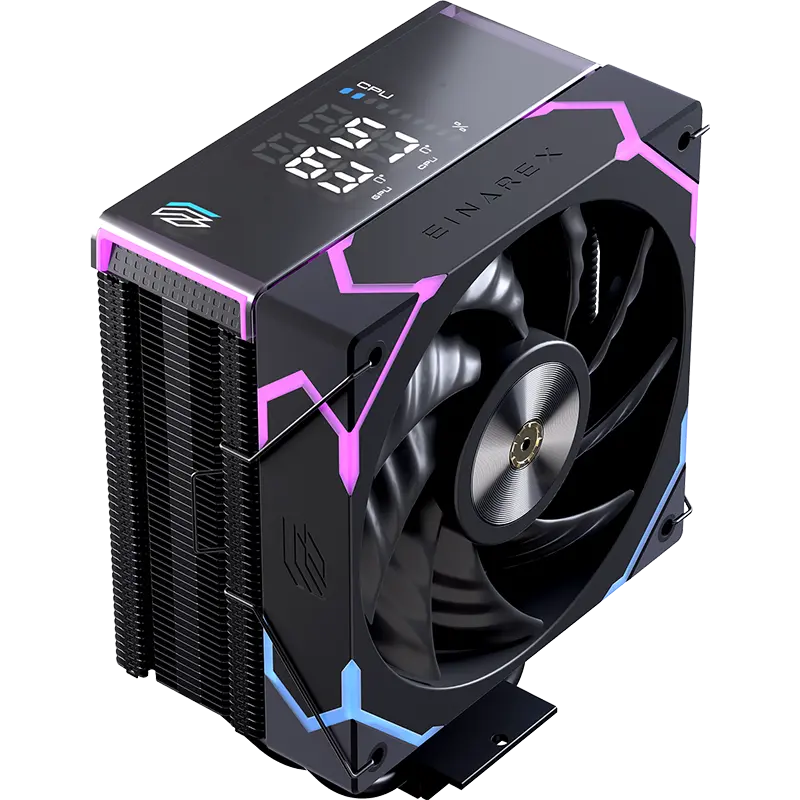 [EXAC-GL-100-R-B/NEW] DISIPADOR EINAREX GLIDE G100 NEGRO 1 FAN INDICADOR DE TEMPERATURA AM5 / AM4   115X / 1200 / 1700 / 18XX 